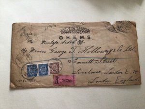 Egypt O. H. E. M. S. 1933 to London large registered cover  A13904