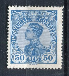 PORTUGAL; 1910 early Alfonso issue Mint hinged 50r. value