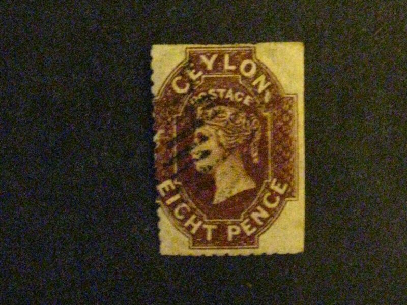  Ceylon #54 used short perfs c203 93