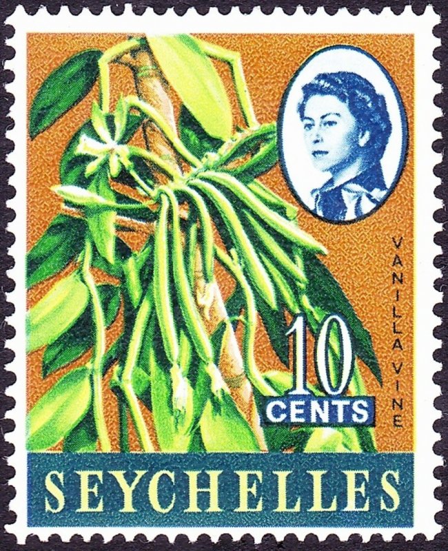 SEYCHELLES 1962 QEII 10 cents Multicoloured SG197 MNH
