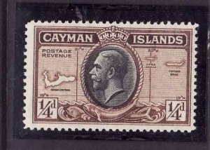 Cayman Is.-Sc#85-unused NH 1/4p brown & blk KGV-Maps-1935-6-