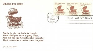 1984 FDC - Wheels for Baby - Better Cachet - F25152