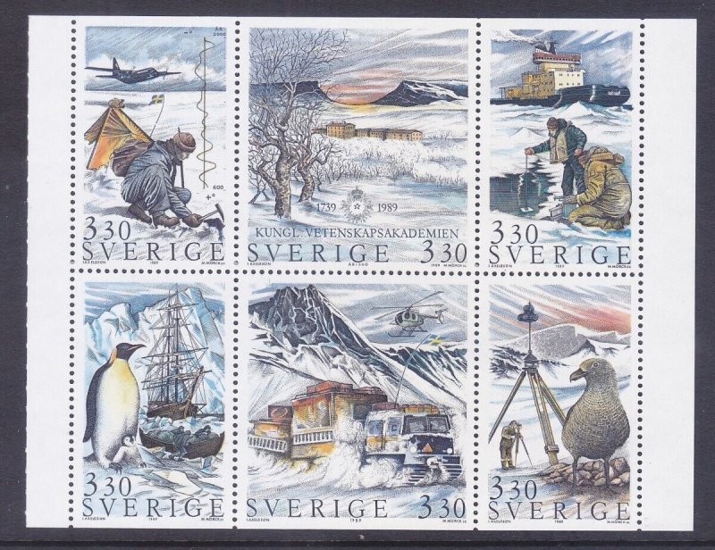 Sweden 1754a (1749-54) MNH 1989 Swedish Polar Techniques in Arctic Booklet Pane 