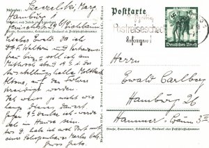 Germany 1938 Third Reich Propaganda Postcard Hamburg Slogan Cancel