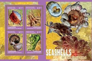 Canouan 2014 - Shells - Sheet of 4 Stamps  - MNH