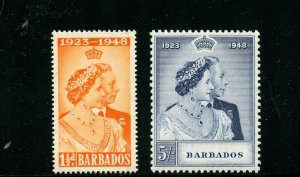 Barbados #210-211 (B971) Complete 1948 Silver Wedding issue, MNH, VF