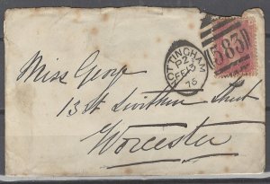 COLLECTION LOT # 2439 GREAT BRITAIN #33pt133 ON COVER 1876 CV=$47.50 2 SCAN