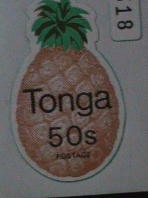 ​TONGA-RARE LOVELY BEAUTIFUL PINEAPPLE SHAPE CUT STAMP-MINT VF-KEY STAMP