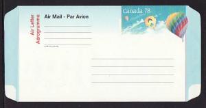 Canada UA48 Balloons Aerogramme Entire Unused  C626