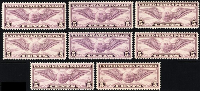 C16, MNH 5¢ WHOLESALE Group Of Eight Stamps CV $68 - Stuart Katz