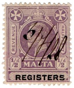 (I.B) Malta Revenue : Registers ½d