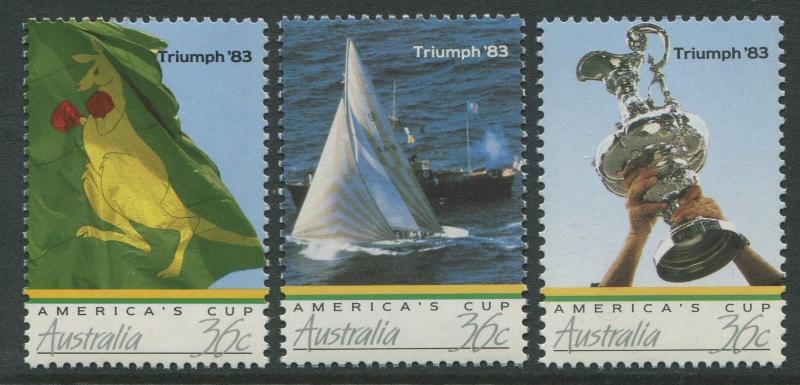 AMERICA'S CUP TRIUMPH '83 - MNH SET OF THREE ISSUED 1986 (B263-RR)