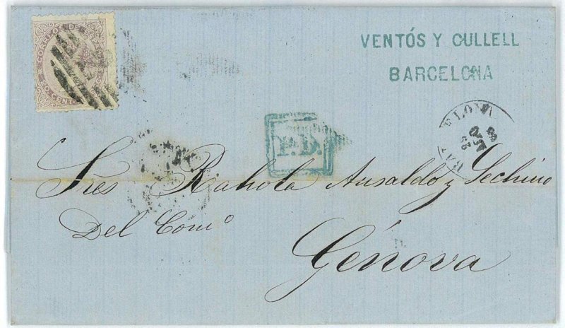 P0157 - SPAIN - POSTAL HISTORY - # 92 cover from BARCELONA Grill # 2-