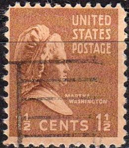 United States 805 - Used - 1 1/2c Martha Washington (1938) (3)