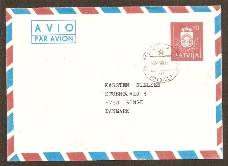 Latvia  Cover to Denmark