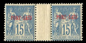 French Colonies, French Offices in Egypt - Port Said #7, 1899-1900 15c blue, ...