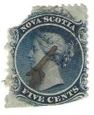 Nova Scotia 10, used, space filler. 1860. (C316)