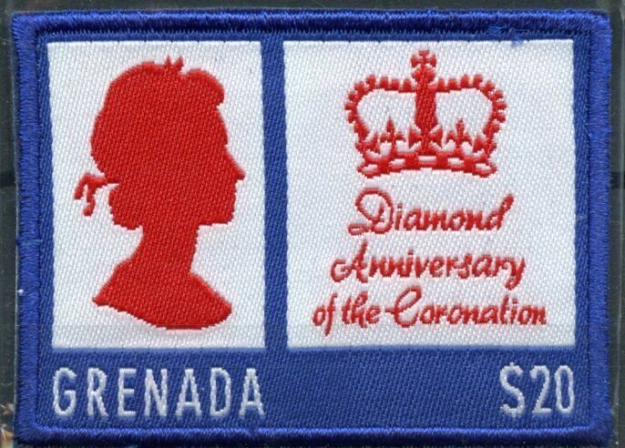 Grenada 2013 MNH Queen Elizabeth II Diamond Coronation 1v Embroidered Stamps $20 