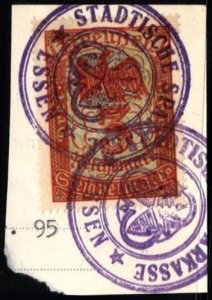 Vintage Germany Prussia Revenue 3 Marks General Stamp Duty w/Official Cancel