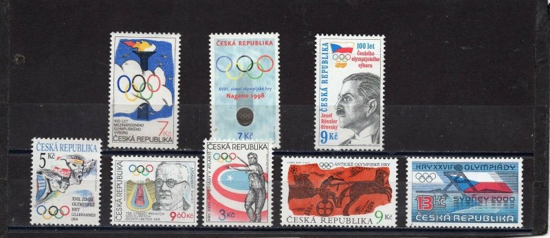 CZECH REPUBLIC 1994-2000 OLYMPICS SET OF 8 STAMPS MNH