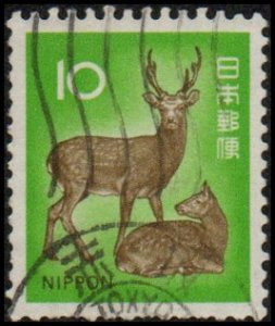 Japan 1069 - Used - 10y Sika Deer (1972) (2)