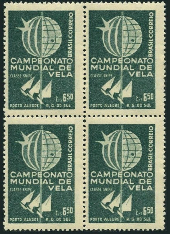 Brazil 898 block/4,MNH.Mi 965. World Championship of Snipe Class Sailboats,1959.