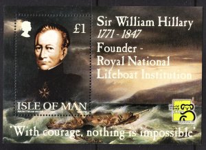 Isle of Man Scott 823 VF mint OG NH souvenir sheet.  FREE..