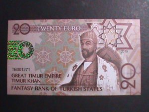 ​TURKEY-2019 COLLECTIBLES 20 EUROS UNCIRCULATED POLYMAR NOTE-VERY FINE