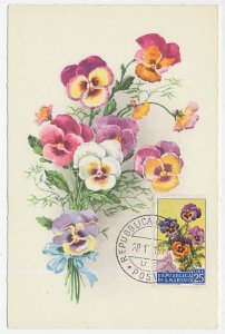Maximum card San Marino 1957 Viola tricolor
