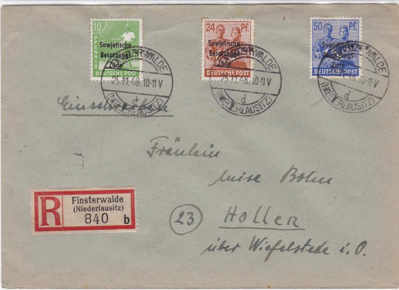 Germany Soviet Zone 1948 Finsterwalde to Hollen  stamps cover  R20718