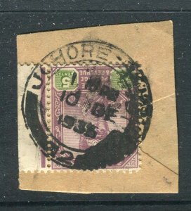 STRAITS SETTLEMENTS; JOHORE 1930s fine used POSTMARK PIECE