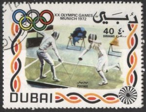 Dubai 157 (used cto) 40d Munich Olympics: fencing (1972)