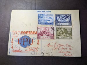 1949 Registered Swaziland First Day Cover FDC Mbabane to Dundee Natal S Africa