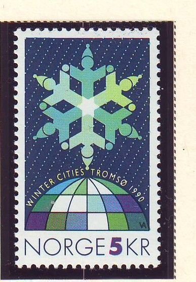 Norway Sc 954 1990 Tromso Winter Games stamp mint NH