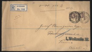 British 1914 Gold Coast KGV Registered Victoriaborg Vienna Austria G112450