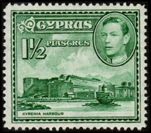 Cyprus 165 - Mint-H - 1 1/2 pi Kyrenia Castle / Harbor (1951) (cv $6.25)