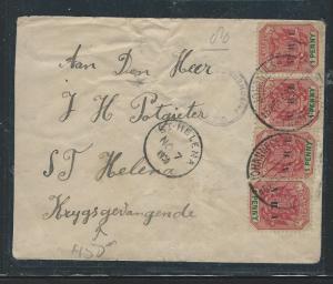 TRANSVAAL (PP0312B) 1900 CENSOR COVER TO POW ST HELENA