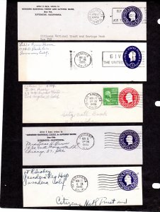 US, Cut Squares with date Stamps, Lot of 10 used cut squares.  Lot 230810 -13