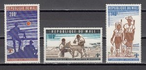 Mali, Scott cat. C284-C286. 1st African Scout Jamboree issue.