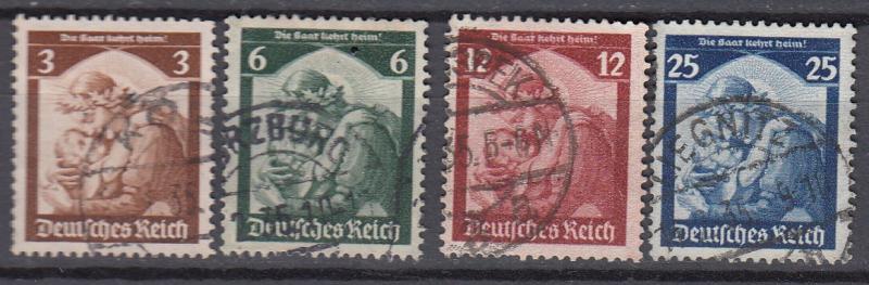 Germany - 1935 Return of the Saar to Germany Sc# 448/451 - (930)