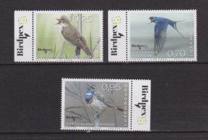 LUXEMBOURG - 2018 RARE BIRDS / BIRDPEX -3V - MINT NH