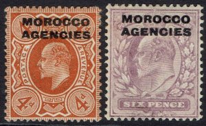 MOROCCO AGENCIES 1907 KEVII 4D AND 6D