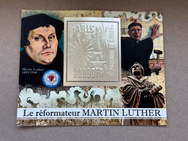 Martin Luther's reform 2024 year 8 blocks Foil. Silver.  perforated  NEW...
