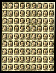 U.S. #5 IMPERF FANTASY SHEET NO GUM