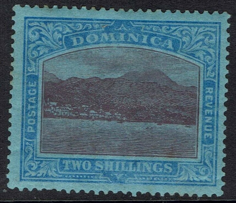 DOMINICA 1921 VIEW 2/- WMK MULTI SCRIPT CA 