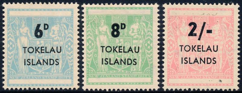 Tokelau Islands 1966 Postal Fiscal New Zealand Surcharged Set of 3 SG6-8 MH