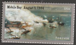 US 4911 Civil War 1864 Mobile Bay forever single (1 stamp) MNH 2014