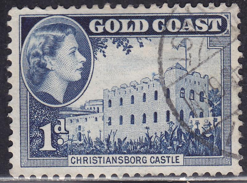 Gold Coast 149 USED 1954 QEII Christiansborg Castle 1d