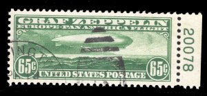 MOMEN: US STAMPS #C13 GRAF ZEPPELIN USED PSE GRADED CERT VF-80J LOT #79177