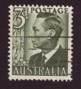 Australia 1951 Sc#233, SG#237d 3d Green KGVI, Kings, Royalty USED